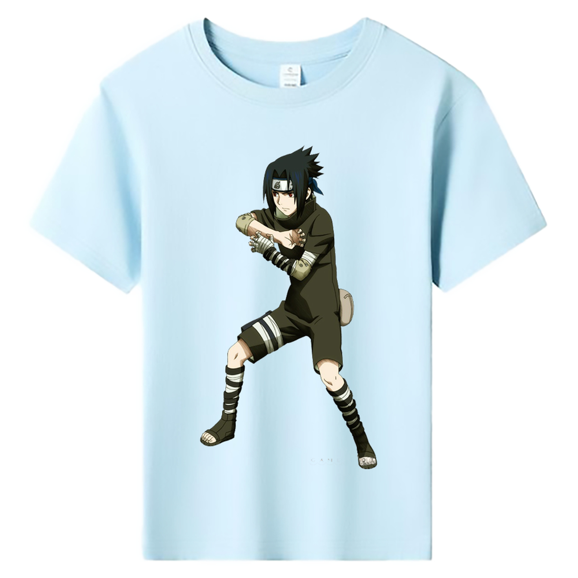 （画像用） NARUTO -ナルト- うちは サスケ Uchiha Sasuke 綿100％キッズTシャツ（フロントプリント）